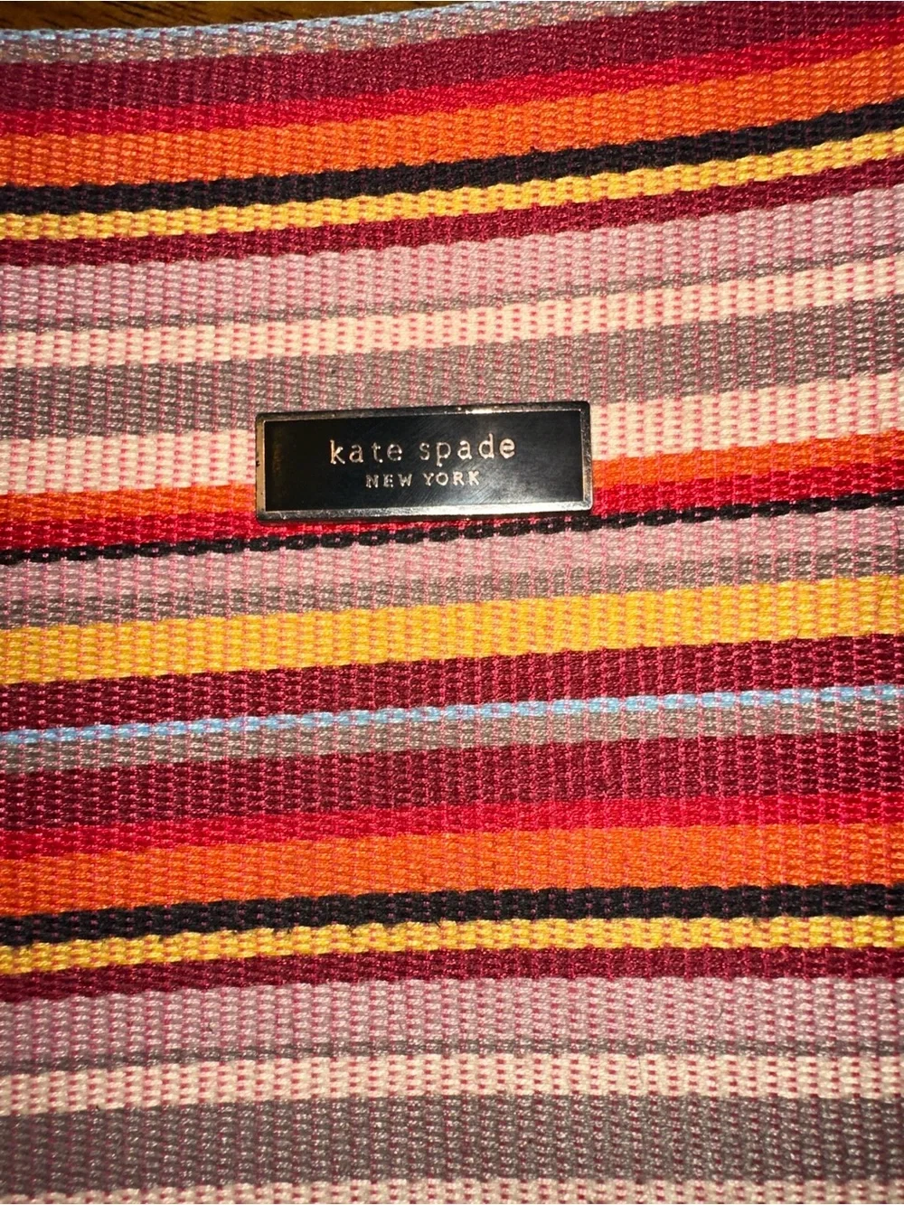kate spade| Y2K | Striped Shoulder Bag in Pink, Red, Orange and Black